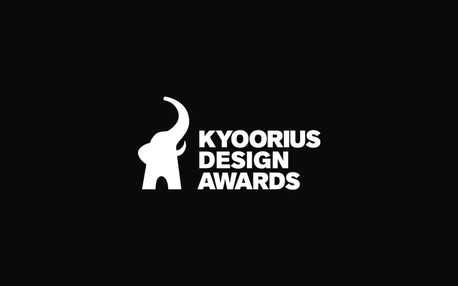 The Kyoorius Design Awards logo, an elephant with its trunk raised.