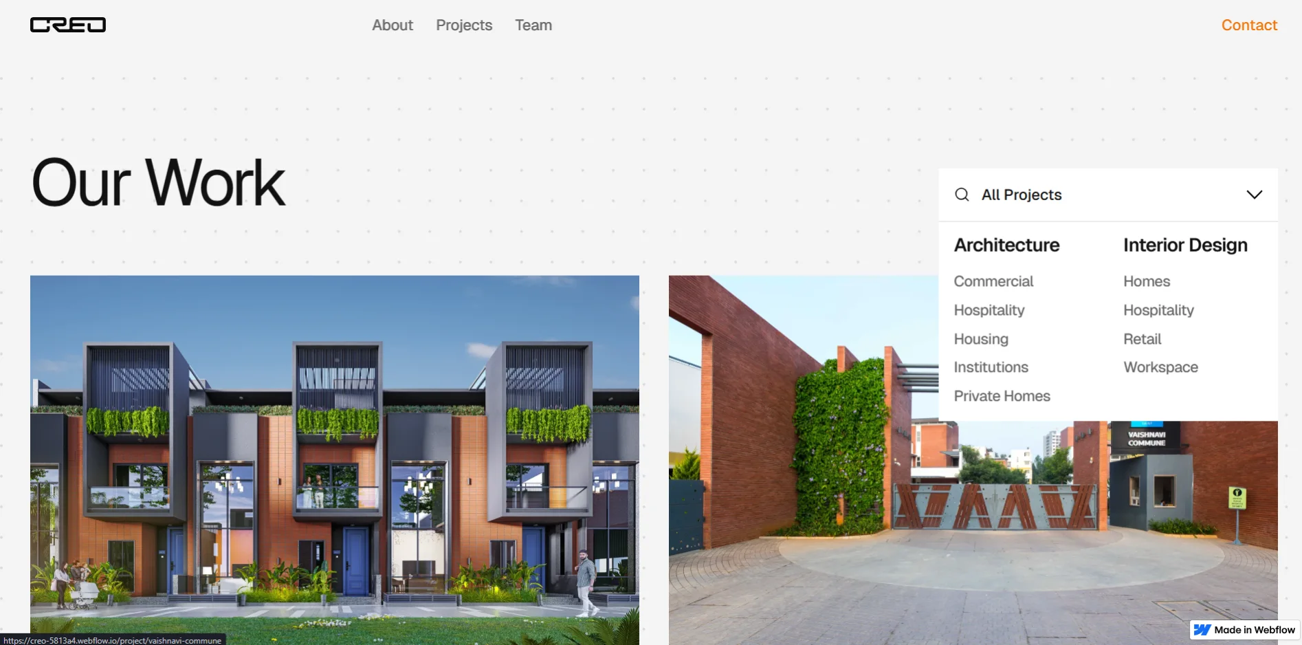 Structure and content, from Creo